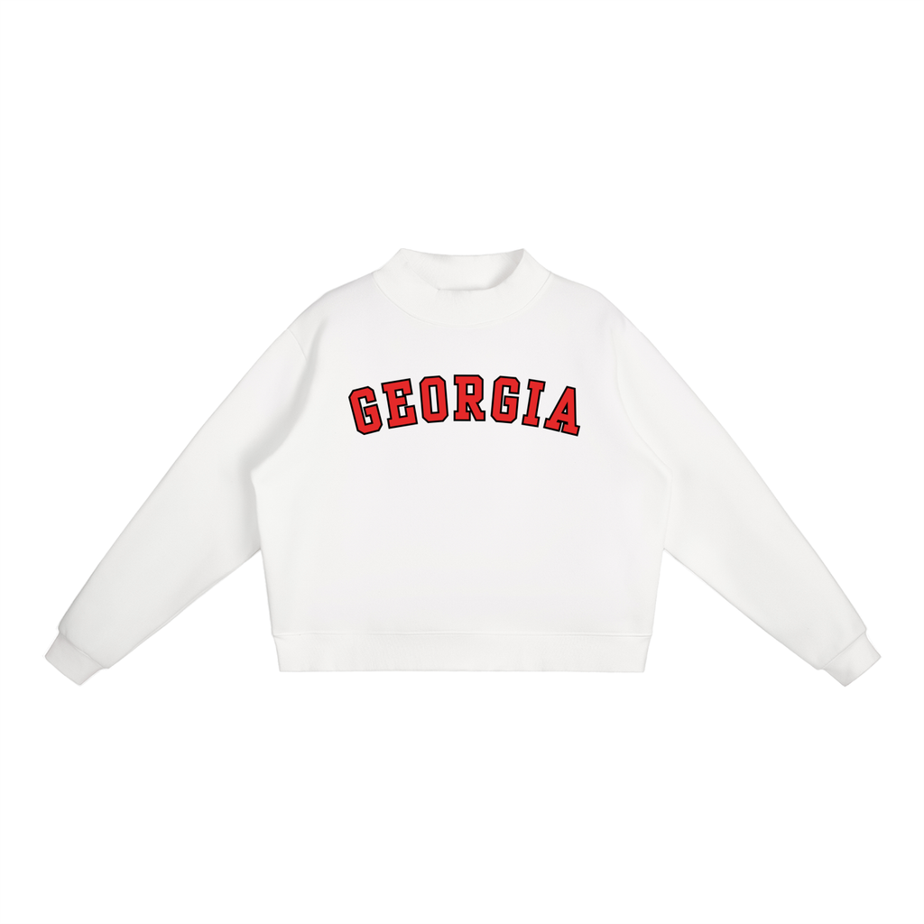 Essential Fleece Mock-Neck Crew Sweatshirt