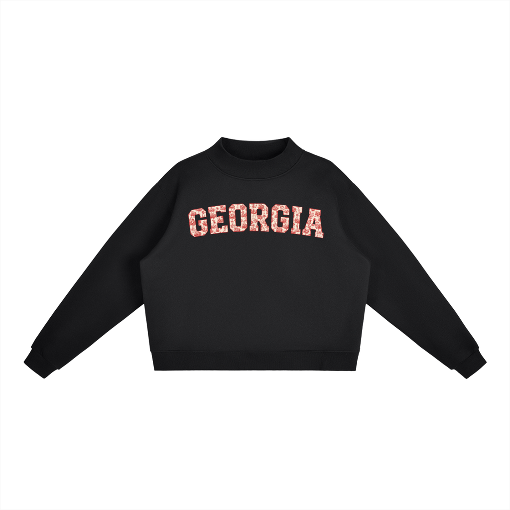 Essential Fleece Mock-Neck Crew Sweatshirt