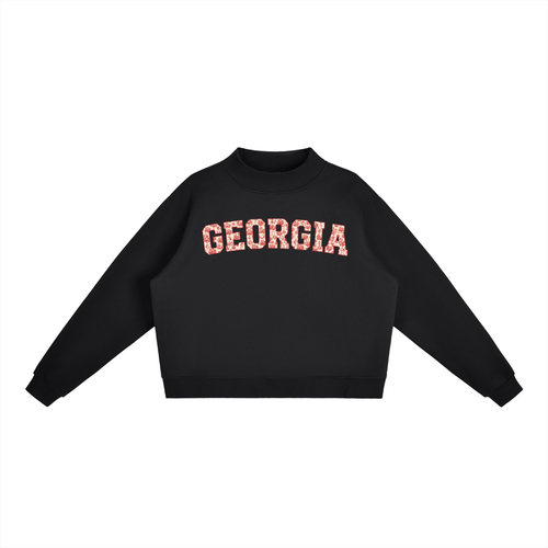 Essential Fleece Mock-Neck Crew Sweatshirt