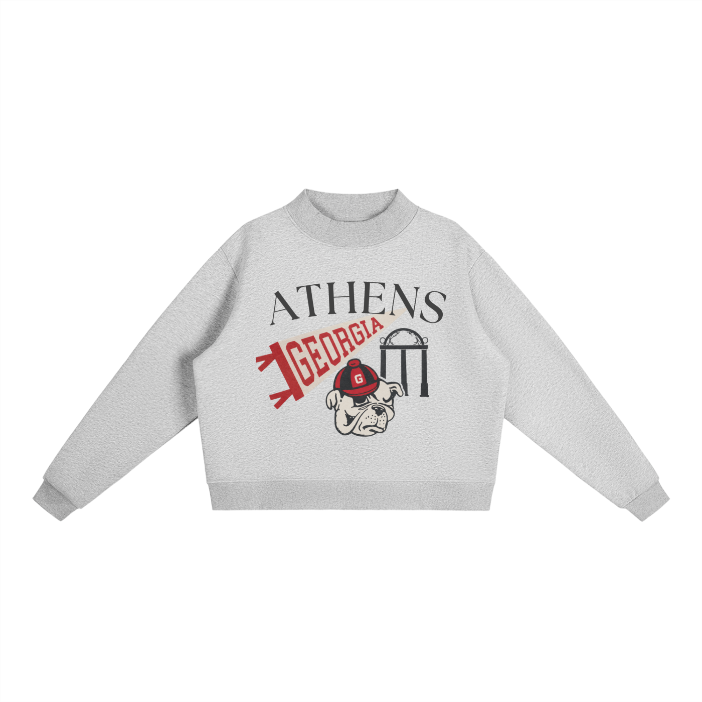 Essential Fleece Mock-Neck Crew Sweatshirt