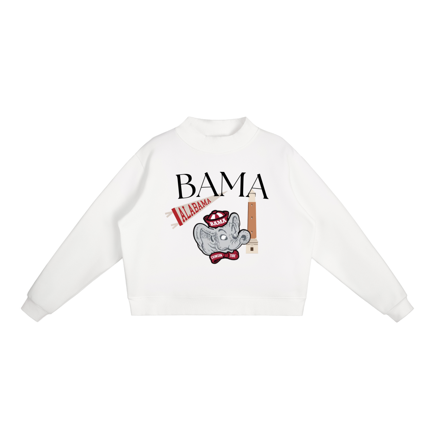 Essential Fleece Mock-Neck Crew Sweatshirt