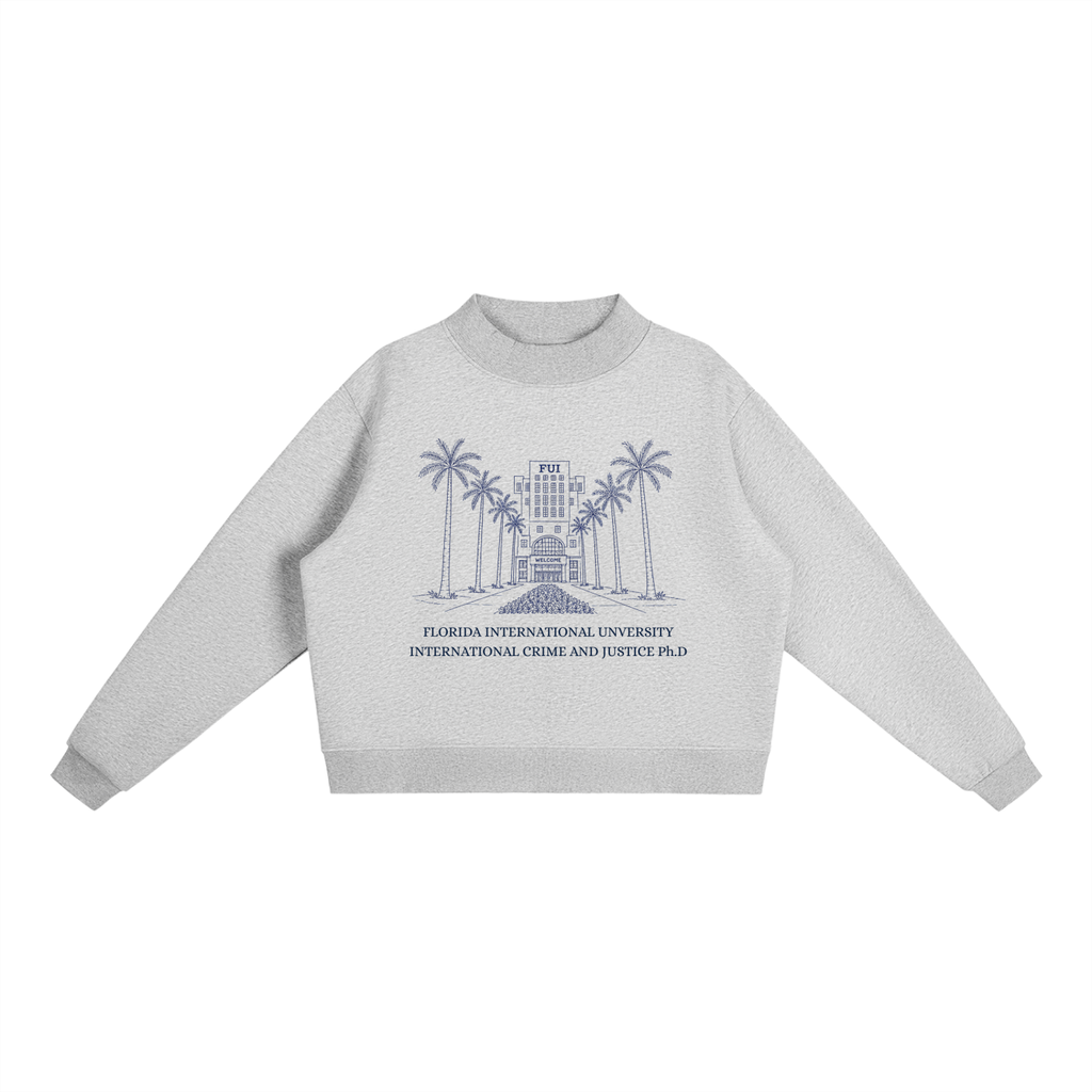 Essential Fleece Mock-Neck Crew Sweatshirt
