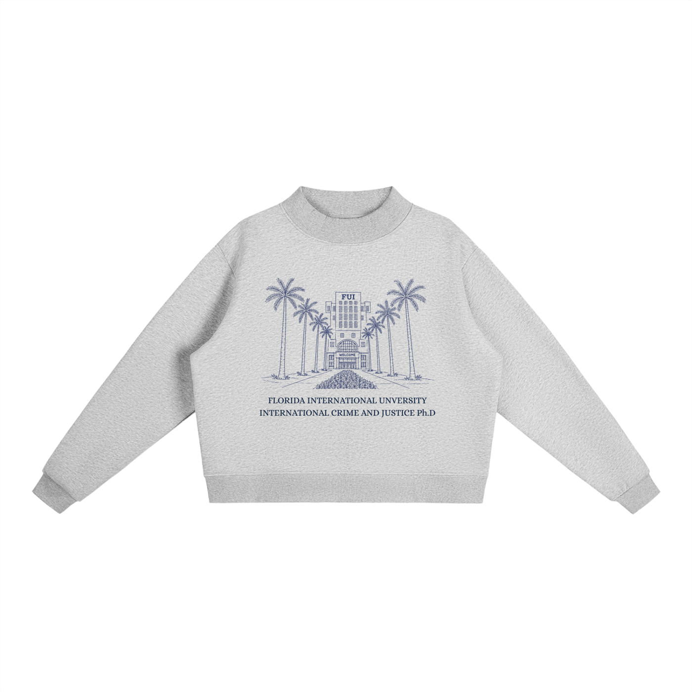 Essential Fleece Mock-Neck Crew Sweatshirt