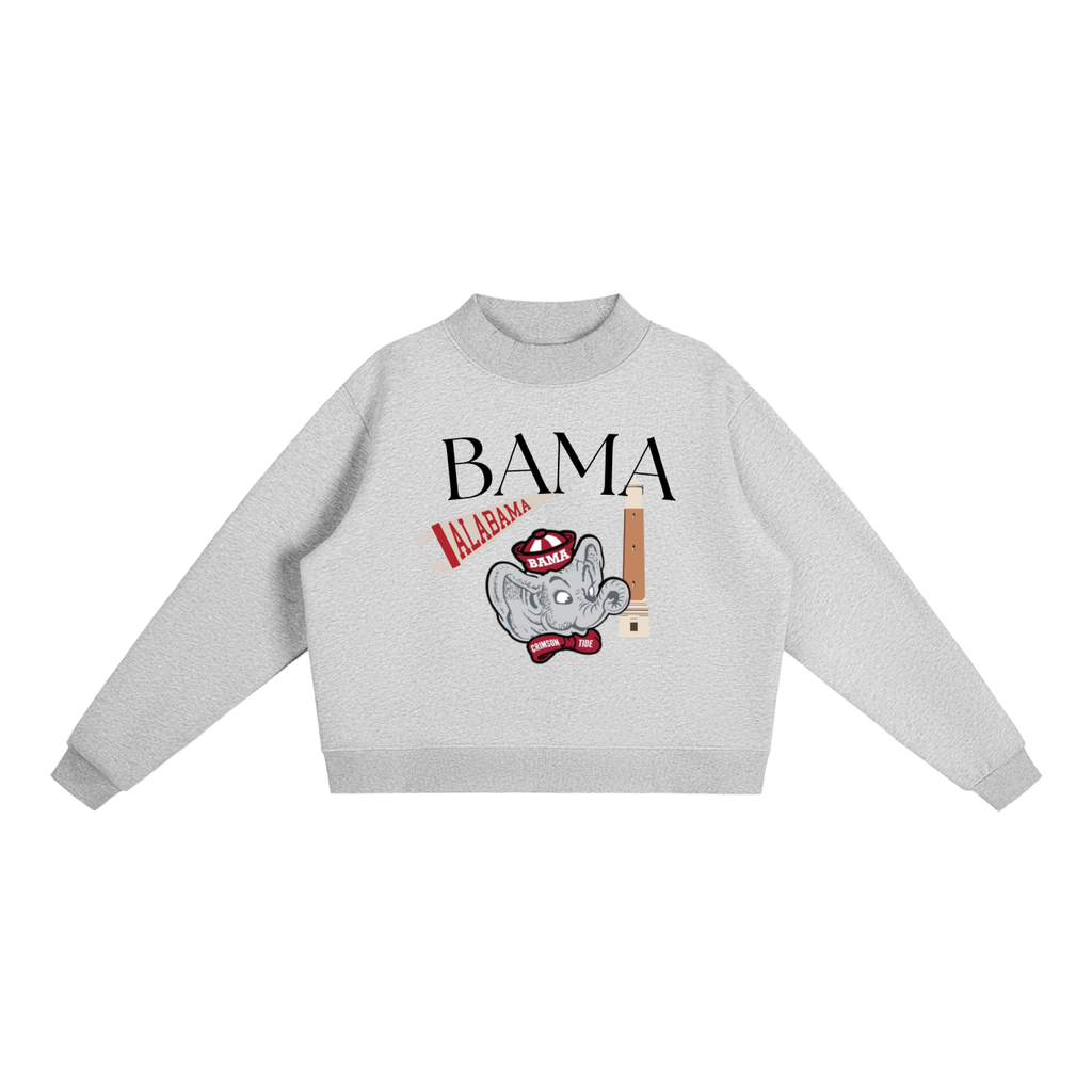 Essential Fleece Mock-Neck Crew Sweatshirt